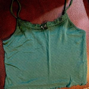 cropped dark green AE tank! super cute worn once
